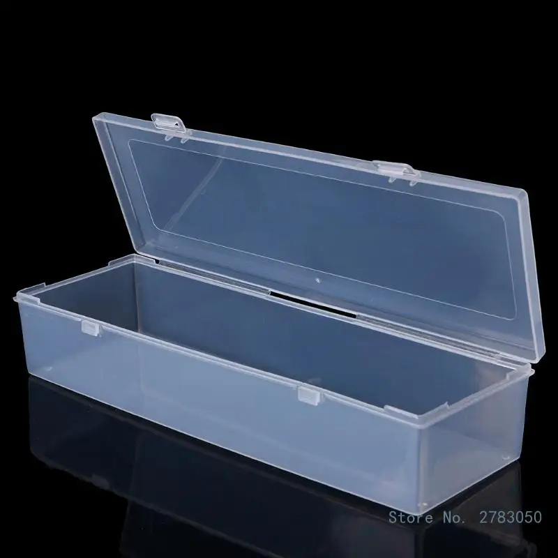 Prostokątna plastikowa przeźroczyste pudełko do przechowywania pojemnik na biżuterię etui z koralikami 23.4*9.9*5.6cm/24.8*7.6*4.6cm