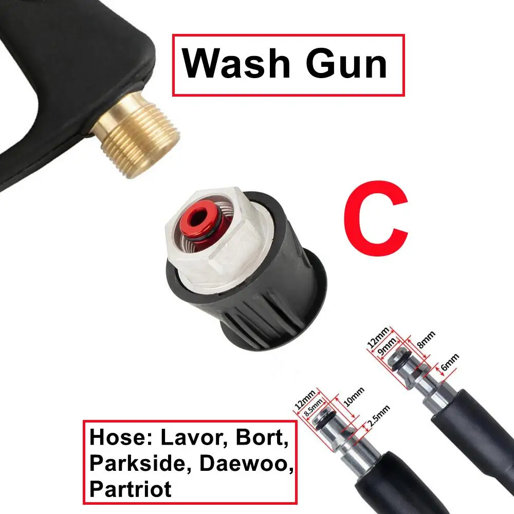 Pressure Washer Water Gun for Car Cleaning Hose Connector For Karcher Lavor Parkside Bosch Quick connector nozzles