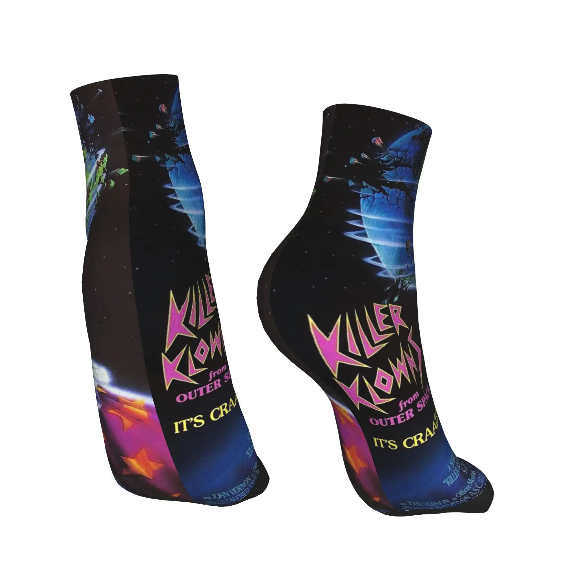 ถุงเท้า All Seasons Killer Klowns จาก Outer Space ลายฮาราจูกุ ถุงเท้ากีฬาแบบกลางนุ่มสบาย สไตล์ฮิปฮอป สำหรับผู้ชายและผู้หญิง เหมาะเป็นของขวัญ