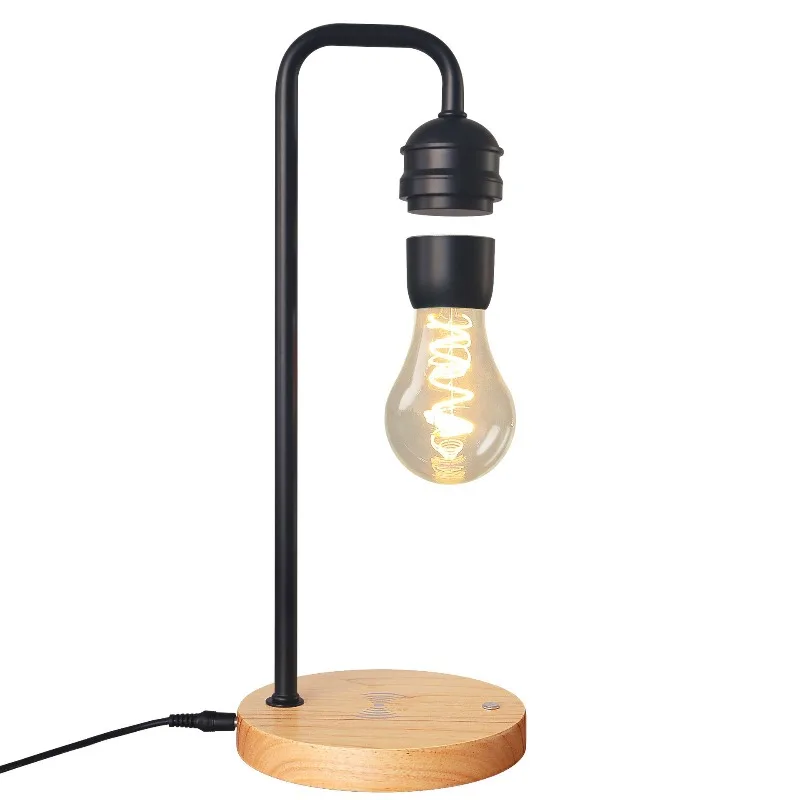 Magnetic Levitating Floating Bulb Desk Lamp, Wireless Charger for Phone Creative Light for Home Office Decor