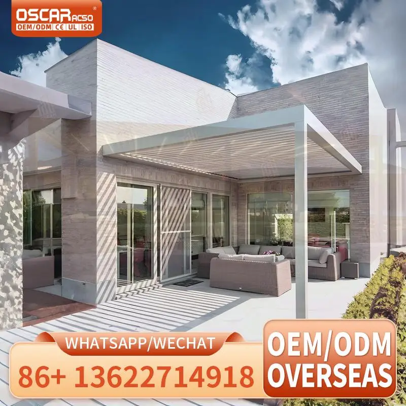 هيكل ظل ألومنيوم أوتوماتيكي 8 × 8 لعريشة المأوى الخارجية في الفناء الخلفي للحديقة #2