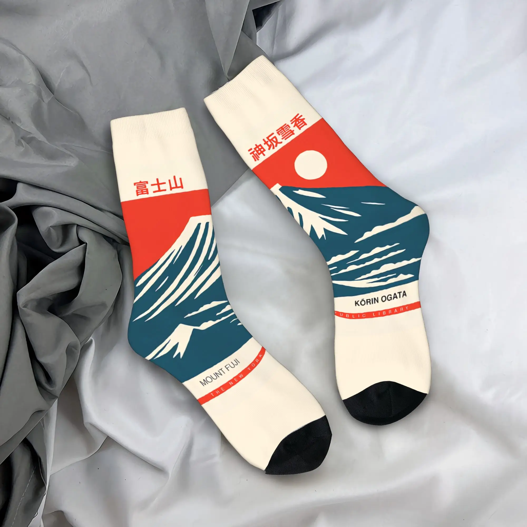 Японская культура и принты, холст, картина, гора Фудзи, выставка, настенная художественная картина, мужские носки для экипажа, модные классические носки унисекс