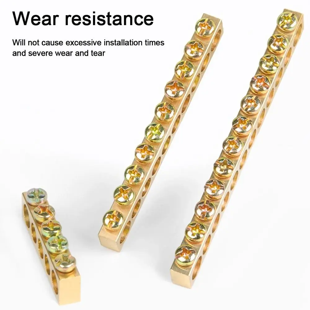 Copper Wire Connector Multi-specification With Hole Screw Brass Connection Row Zero Ground Terminal Power Distribution Cabinet