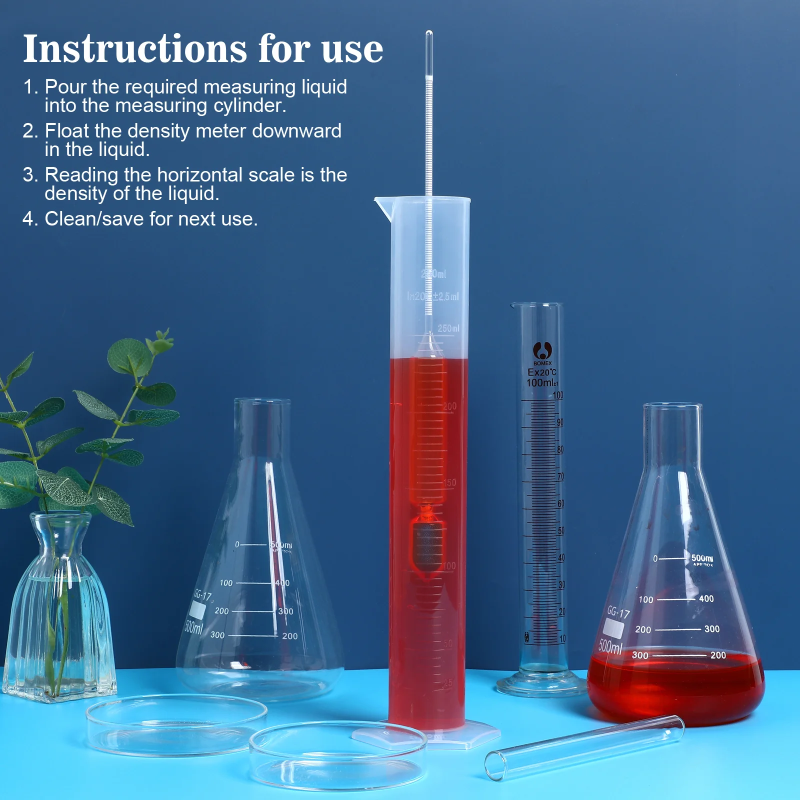 

1Set Maple Syrup Hydrometer Sturdy Material Syrup Density Kit Precision Sugar Content Scale for Home Cooking Testing