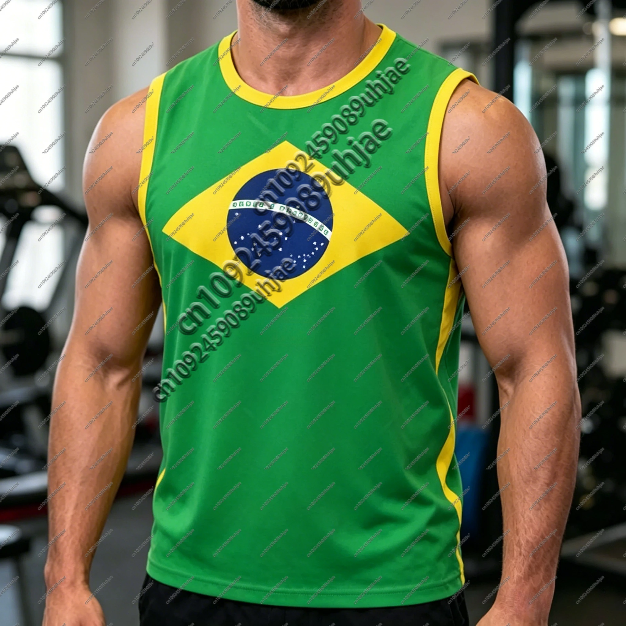 Débardeur de football américain style Brésil, imprimé 3D, tendance été, ample et respirant, pour le sport et le basketball