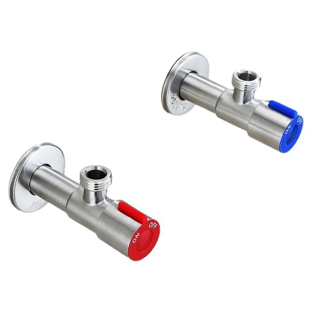 Modern Stainless Steel Angle Valve Solid Copper Core Thickened Leak Proof Water Shutoff Tap For Home Kitchen Bathroom Sink