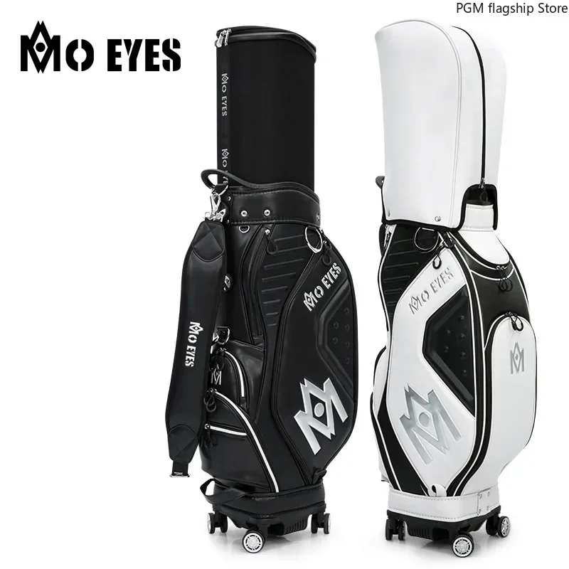 Magic Eye's new product golf bag men's telescopic standard bag three-dimensional molding, four-wheel flat push transport M22QB03