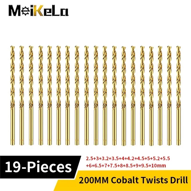 200mm Cobalt-Containing Extended M35 Twist Drill Bit For Metal Wood Stainless Steel Deep Hole Drill Bit 2.5-10mm Drill Bit Tools