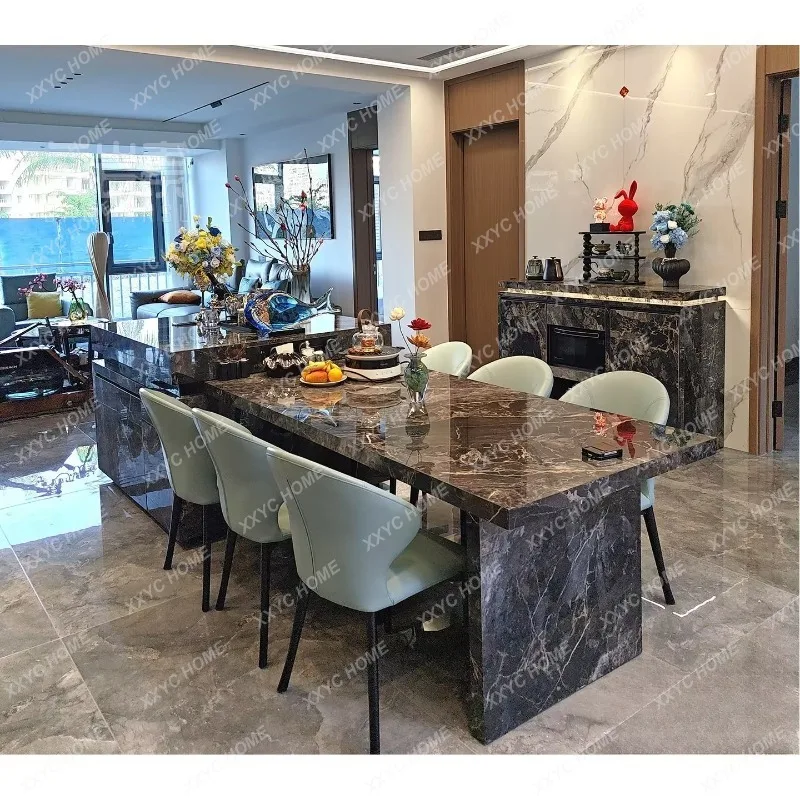 XXModern Matte Finished Rustic Marble Kitchen Island Solid Stone Worktop Anti Slip For Farmhouse Home Dining Room Decoration