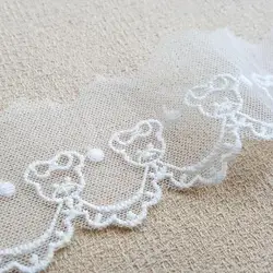 1Yard Width:4.2cm(1.68”inch) Little Bear Cotton Mesh Embroidery Lace Fashion Laces Sewing Accessories Decorative (SS-4360)