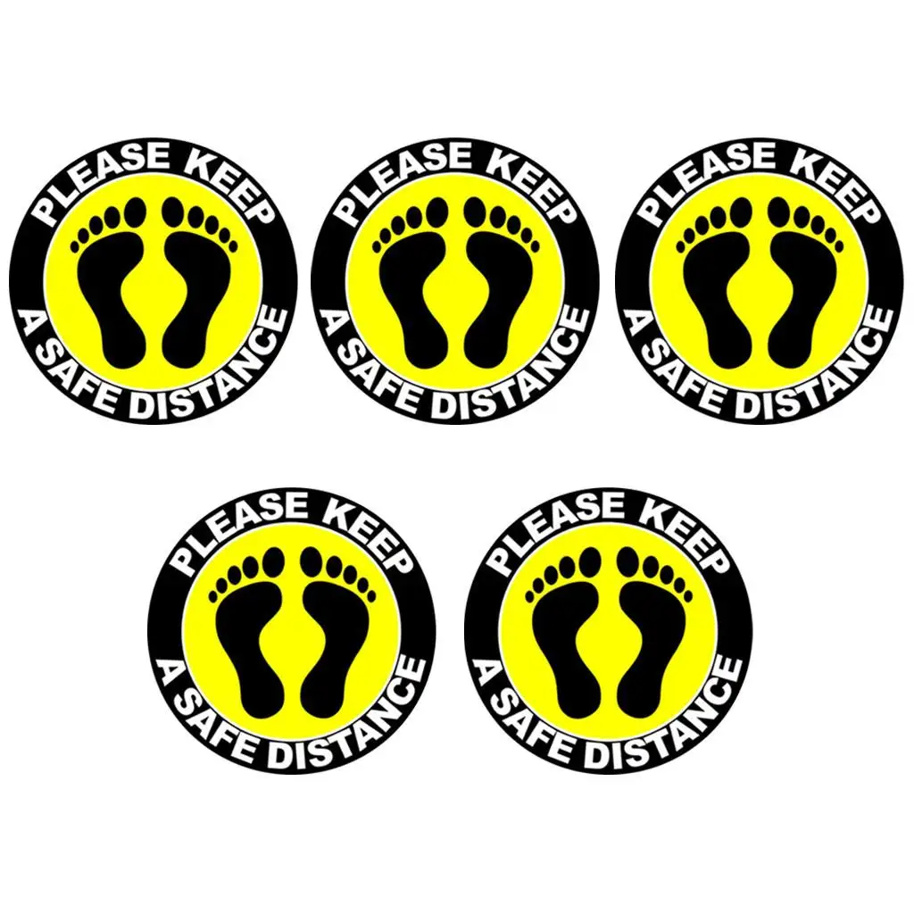 5x Distanced Floor Stickers Keeping Your Distance for Schools Food