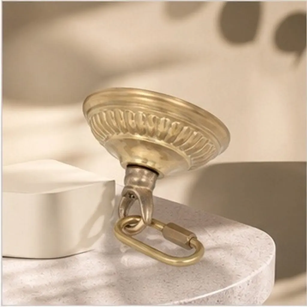 Copper Pendant Lamp Ceiling Hook Flower Plate 10.5cm Heavy Duty Ceiling Hook for Hanging Chandelier Lantern Vintage Light