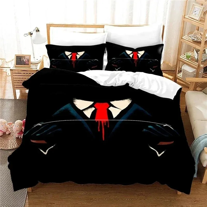 Game Hitman Killer Bedding Set,Duvet Cover Comforter Bed Set Quilt Cover Pillowcase,King Queen Twin Size Boys Girls Adultse