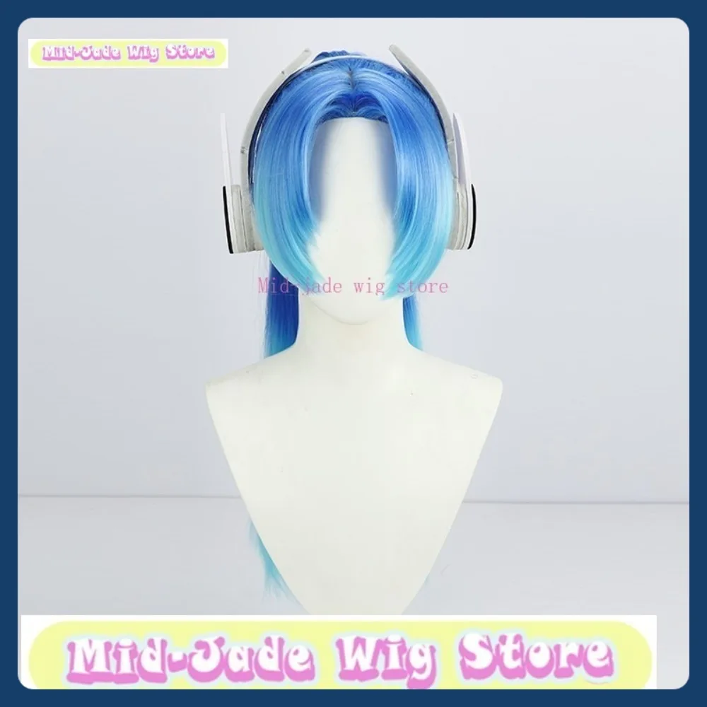 Peruka Średnio Jadeitowa Sklep PUBG Mobile Rocket Girl Cosplay Peruka Anime Gra Role-playing Halloween Party Performance Włosy Syntetyczne