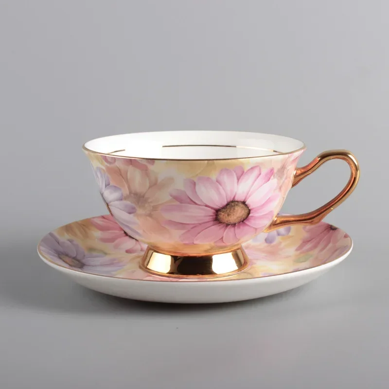 

Full Flower Coffee Cups and Saucers Can Be Made European Bone China Cup Practical British Afternoon Tea Ceramic Cup Gift