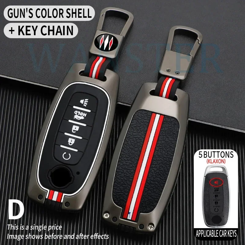 Funda de Metal para llave de coche, llavero para Nissan x-trail T33, Serena Rouge, Kicks, Pathfinder, Ariya, Rogue, Versa 2023, 2024