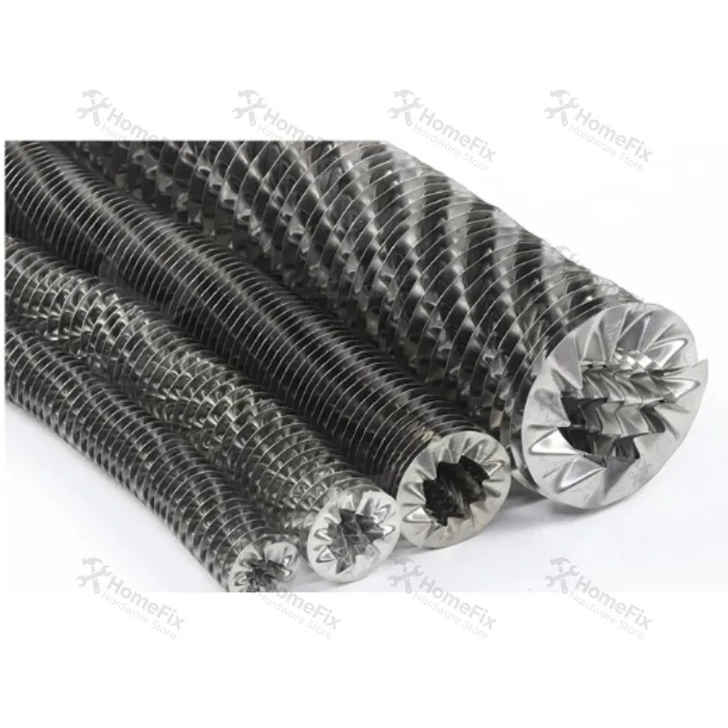 1m Stainless Steel Spiral Hollow Warped Fin Tube Heating Cooling Radiator Accessory Drying Heat Exchange Special Fin Tube