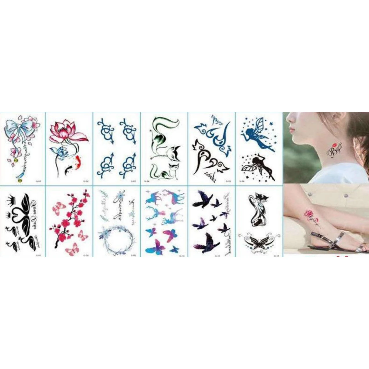 30Pcs/Set Sexy Dark Temporary Tattoo Sticker Waterproof Temporary Tattoo Fake Tattoo Sticker