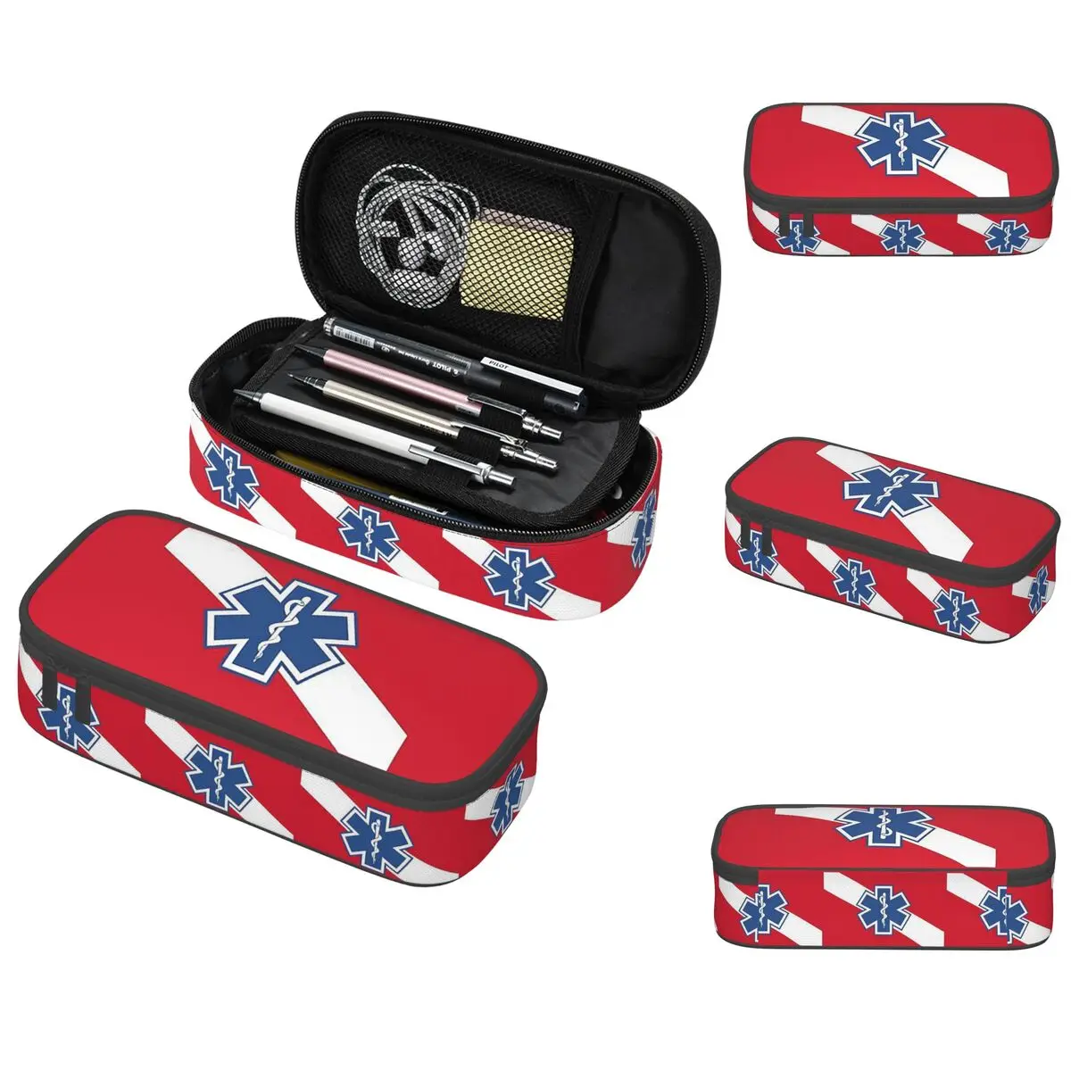 Emt Star Of Life Emergency Medical Pencil Case for Boys Girls School Pen Box Pencil Bag Stationery Supplies Pen Holder Bag