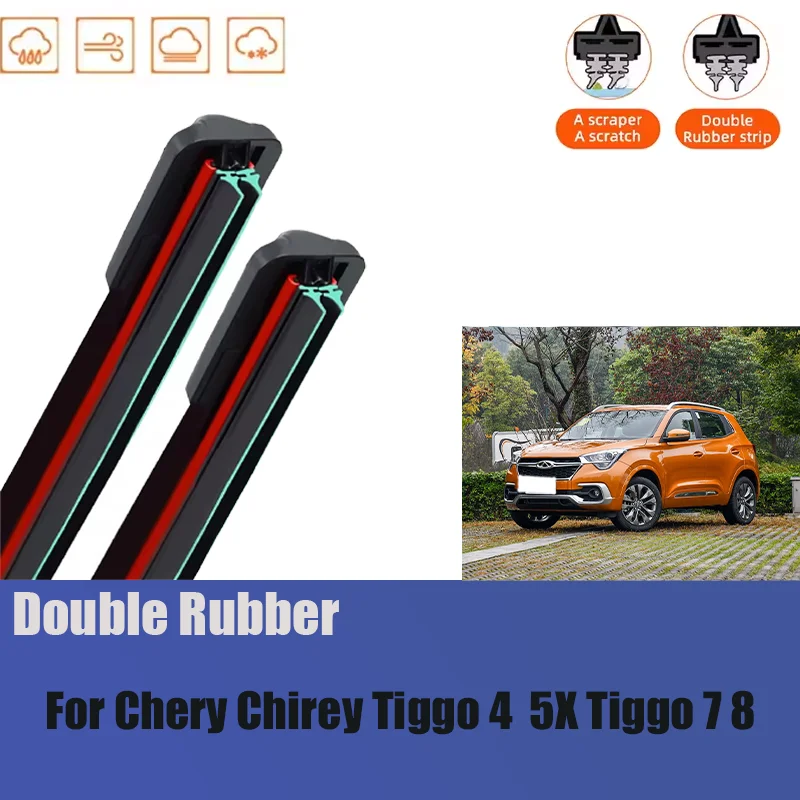

For Chery Chirey Tiggo 4 5X Tiggo 7 8 Front Windshield Wiper General Motors Multifunctional Double Rubber Strip Wiper Wholesale