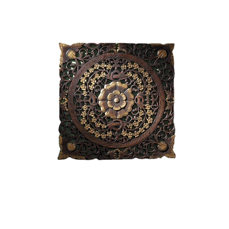 

Zc Taiyu Southeast Asian Wood Carving Wall Decorations Hollow Carved Board New Chinese Wall Decoration