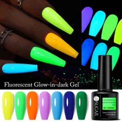 UR SUGAR 7.5ml Luminous Fluorescent Gel Nail Polish Soak Off Neon Glow-in-dark UV Led Gel Varnish DIY Manicure For Nails Design