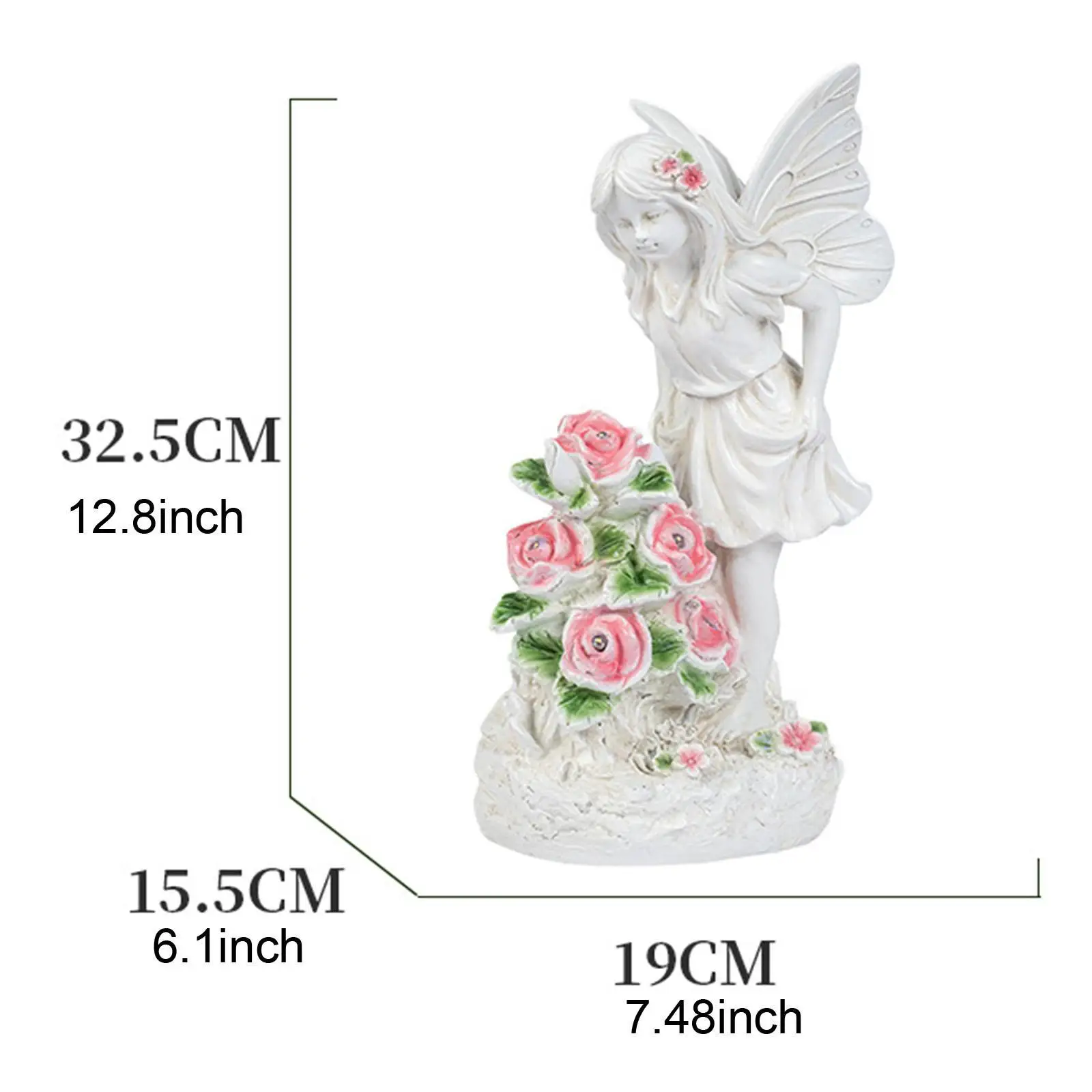 Solar Garden Statue Fairy Angel Statue Garden Figurine for Patio Balcony