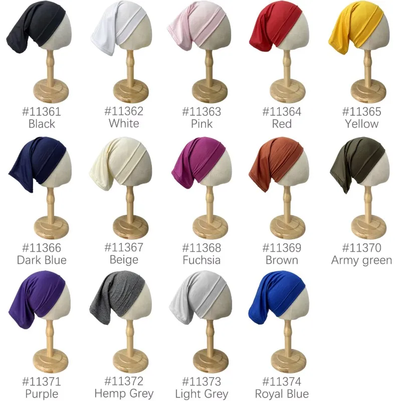 Modische Modal-Hijab-Kappen für muslimische Frauen, als Unterzieh-Hijab oder als Kopftuch, in vielen Farben erhältlich, für Damen und Herren. – Detail 1