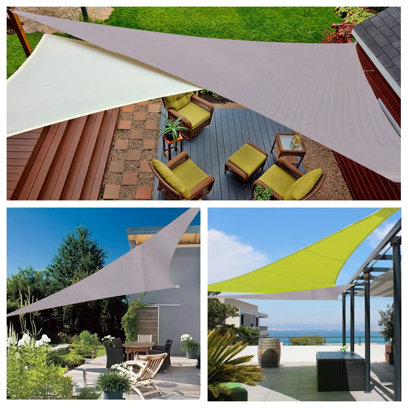 Kaki Waterdichte Zonnescherm Zeil Zwembad Regendicht Shading Doek Driehoekige Tuin Patio Outdoor Luifel Auto Zonnescherm Zeil