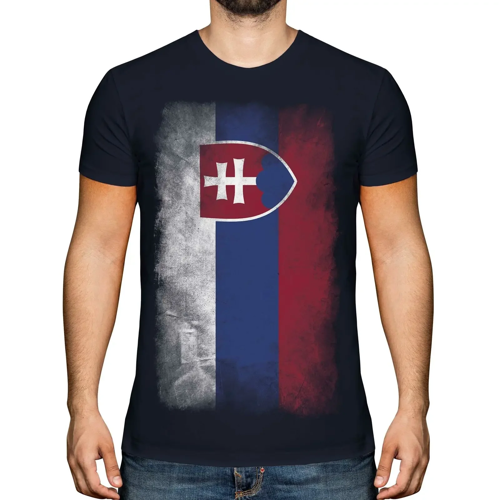 

Slovakia Faded Flag Fashion Slovensko Football Slovak Gift T-Shirt. Summer Cotton Short Sleeve O-Neck Mens T Shirt New S-3XL