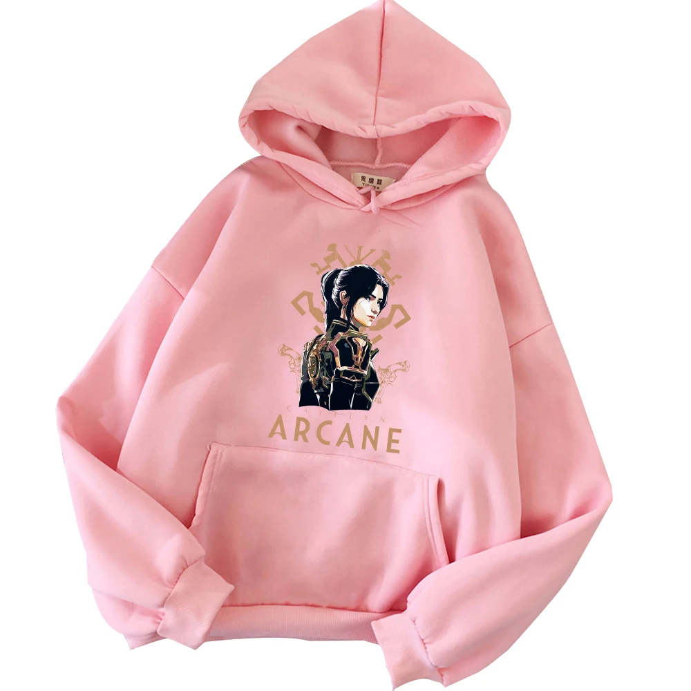 Arcane Season 2 Caitlyn Hoodie Harajuku Pullover Tops Sweatshirt Fans Gift