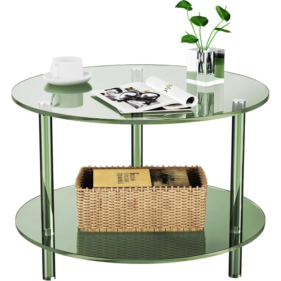 

Акриловый журнальный столик Маленький круглый современный журнальный столик для гостиной Зеленый