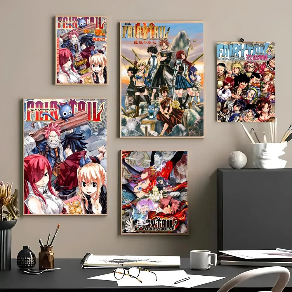 1 szt. Japoński plakat samoprzylepny sztuka wodoodporna papierowa naklejka kawiarnia barowa Manga osobowość Anime Fairy Tail dekoracja ścienna