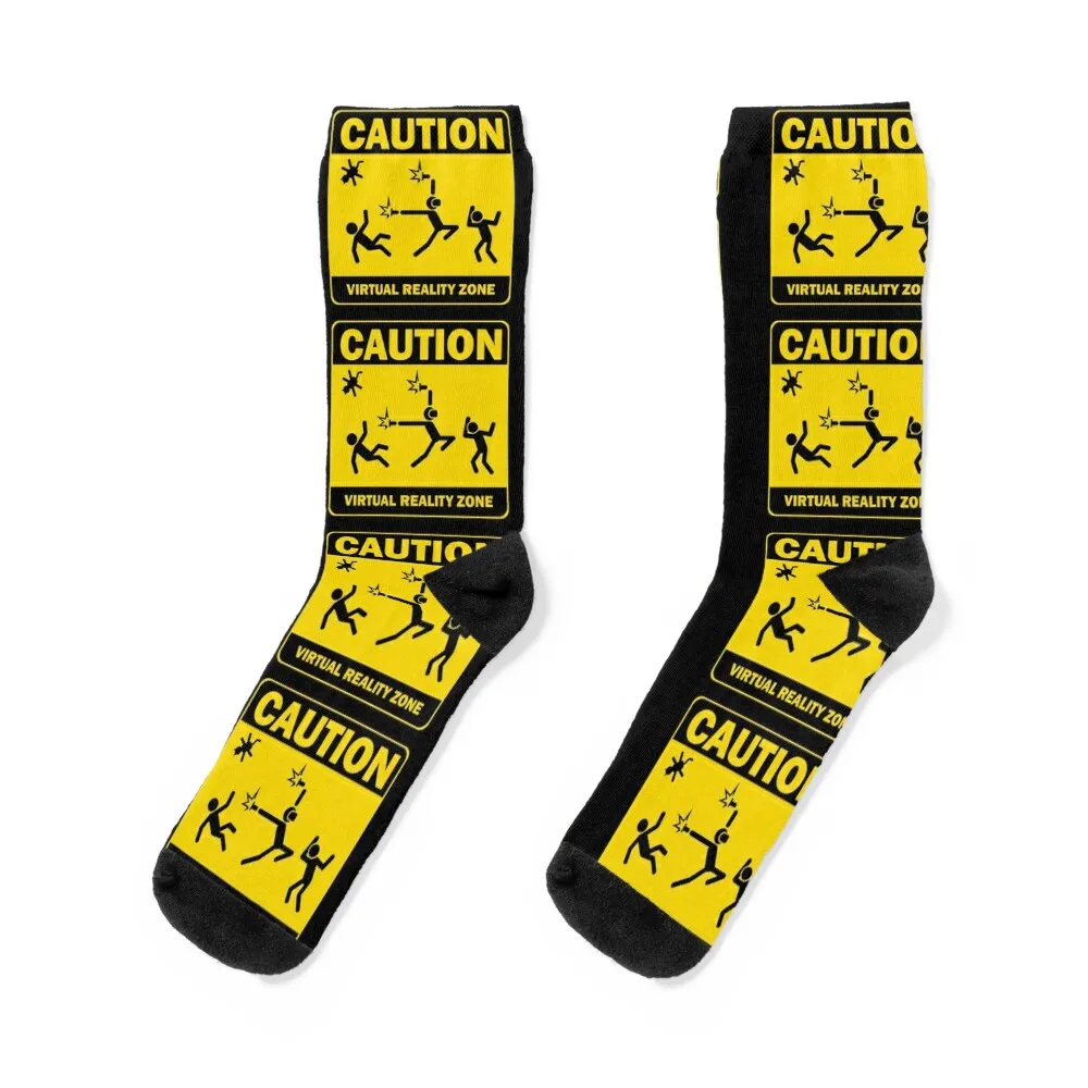 Caution! Virtual Reality Zone! Socks Heating sock Sports luxe crazy Mens Socks Women's