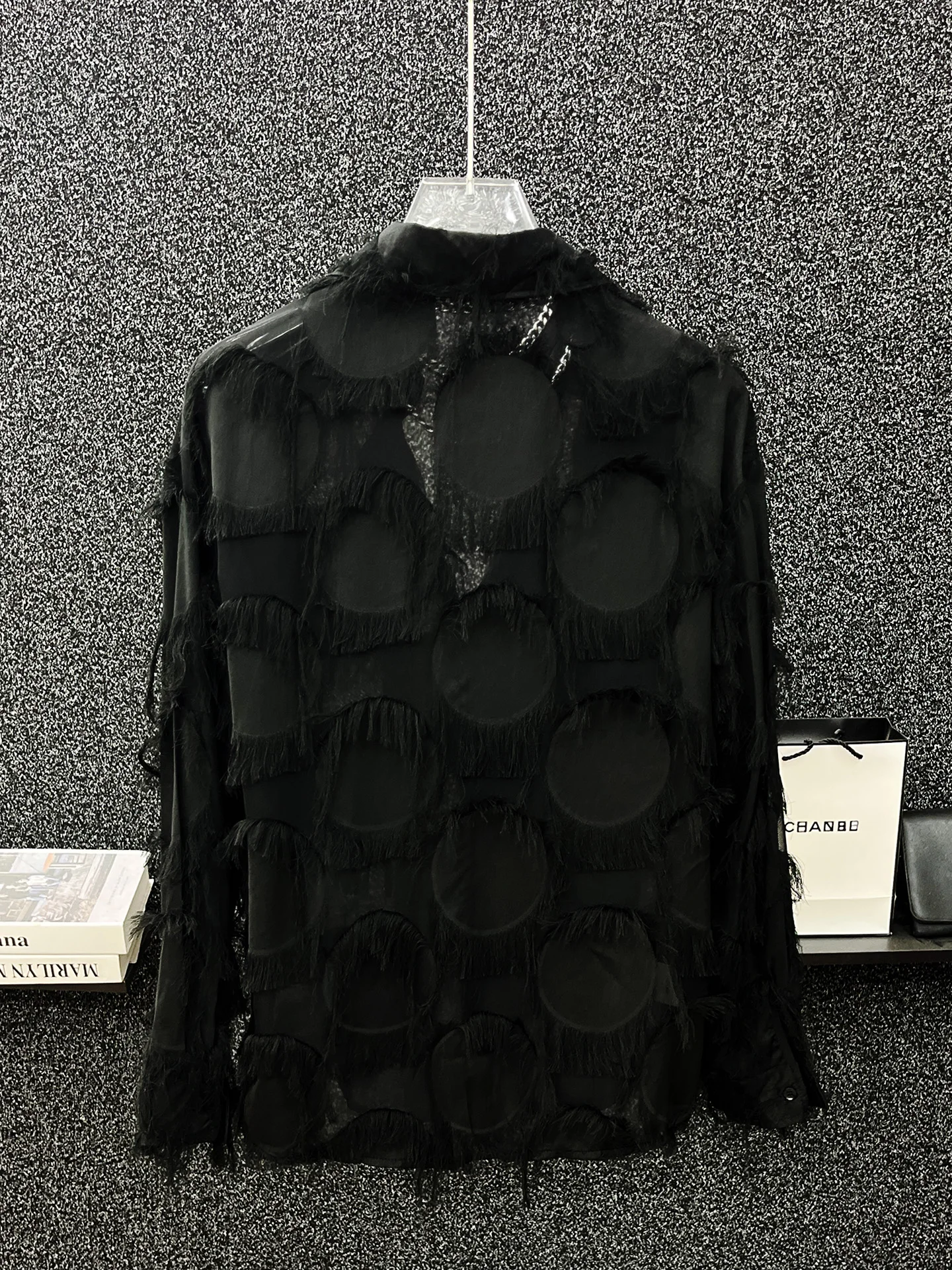 Korean Version of High-end Heavy Industry Feather Fringed Shirt Handsome Men Hollow Long-sleeved Thin Casual Sunscreen Shirt