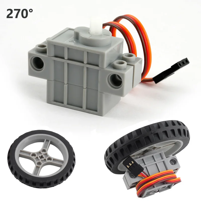 

270° Programmable Servo Blocks Parts Compatible Wheel Motor Power Functions Servos DIY Assembled Bricks Toys For Smart Car/Robot