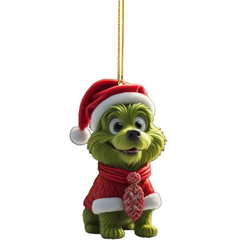 Christmas Tree Hanging Ornaments Green Fur Grinch Shaped Pendants For Home Party Christmas Decorations Xmas New Year Gifts