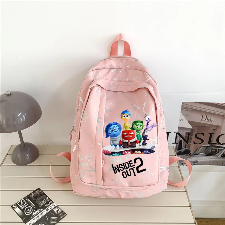 Inside Out 2 Disney New Movie Cartoon Backpack Students School Bag Children Bookbag Laptop Outdoor Rucksack Kids Birthday Gifts