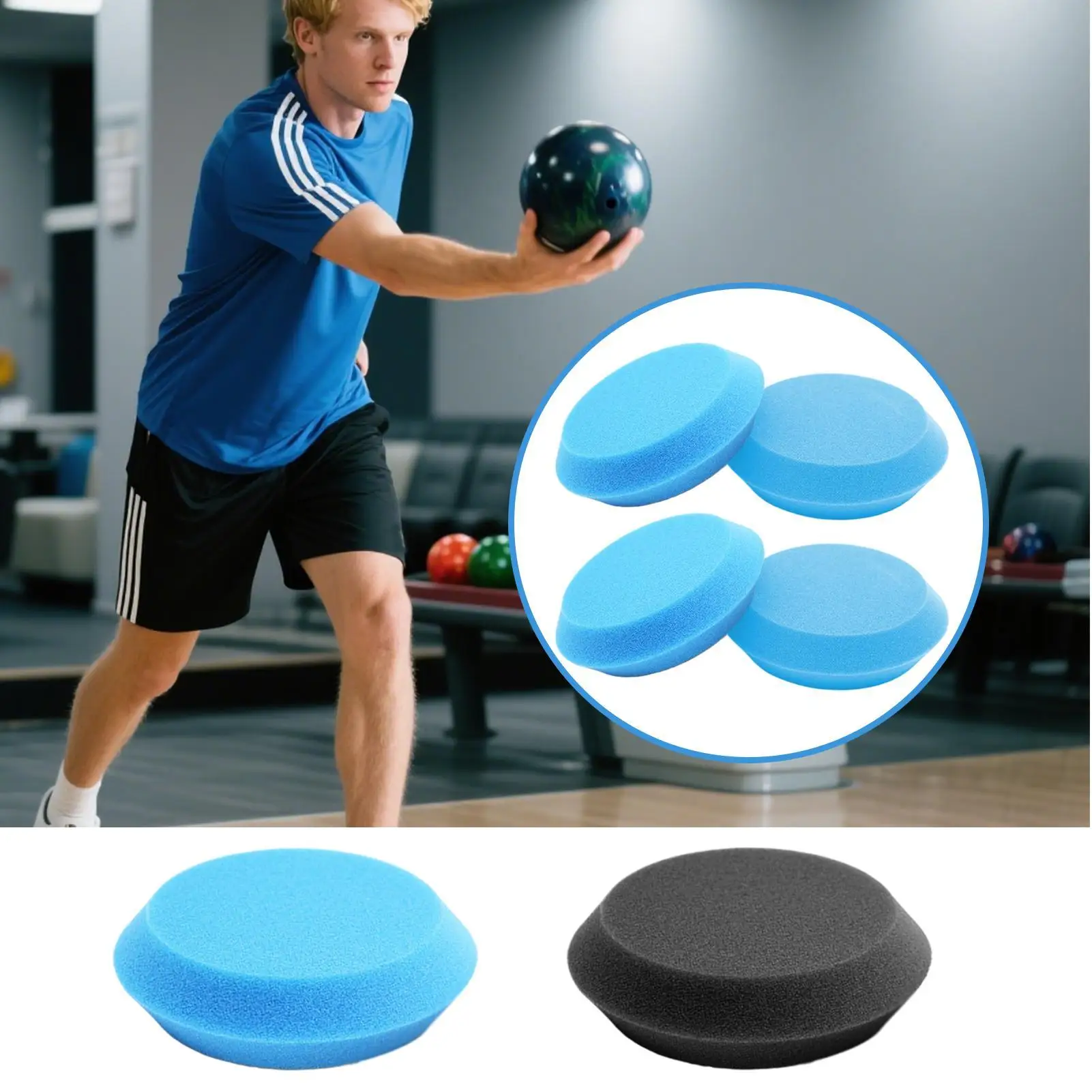 Bowling Ball Sanding Pads Bowling Ball Shammy Pad Professional 4 Pieces Portable Polisher for Performance Tuning Resurfacing