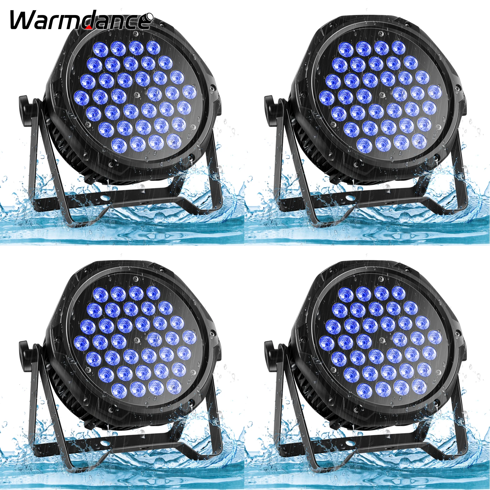 

4PCS Waterproof Par Light RGB 3-IN-1 36LEDs Stage Light Effect Outdoor LED Projection Light DMX Control for Church Night Club