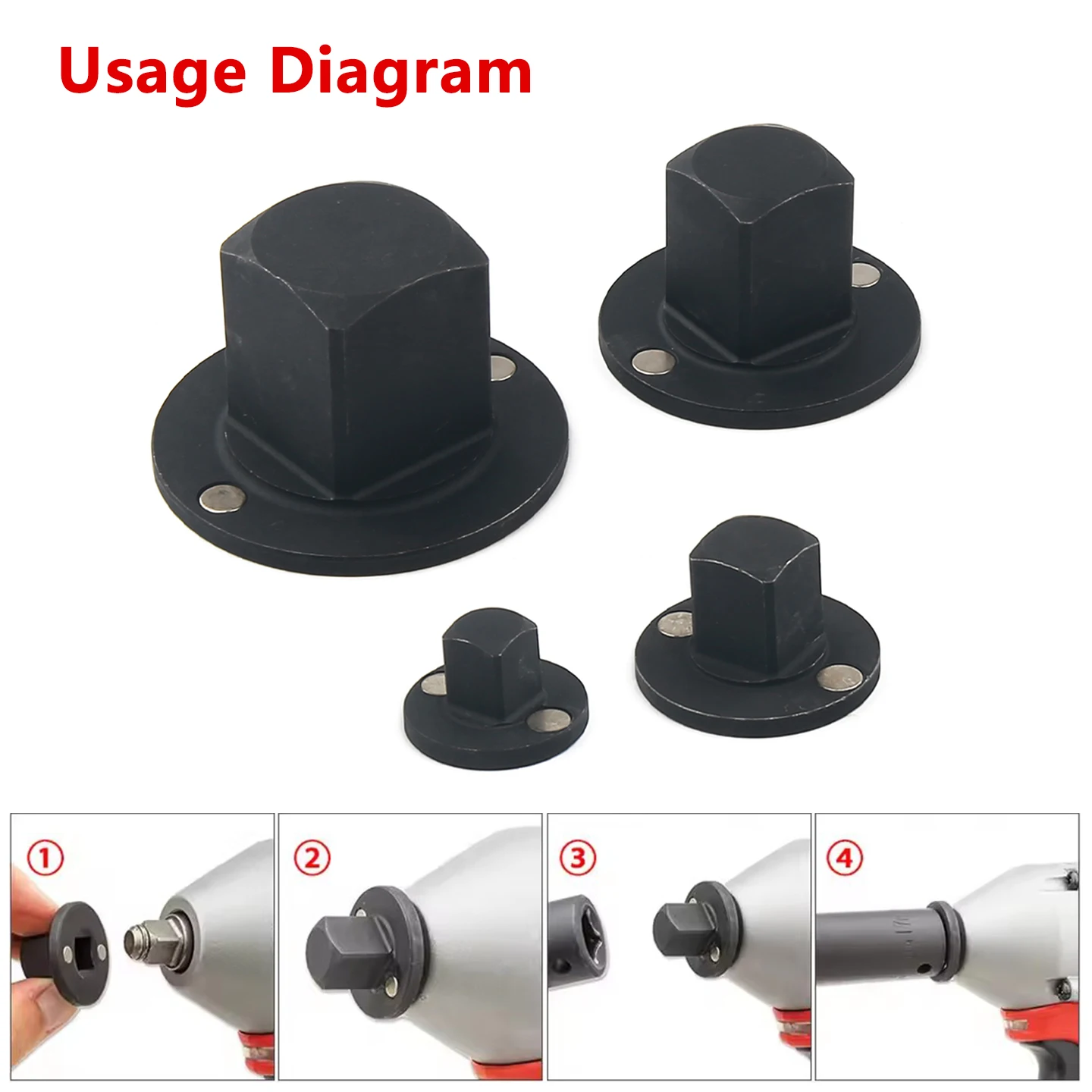 Low-Profile Impact Socket Adapter Set 3/4 to 1,1/2 to 3/4,1/2 to 3/8,1/4 to 3/8 Drive Ratchet Adapter 4 Pcs Socket Adapter Set