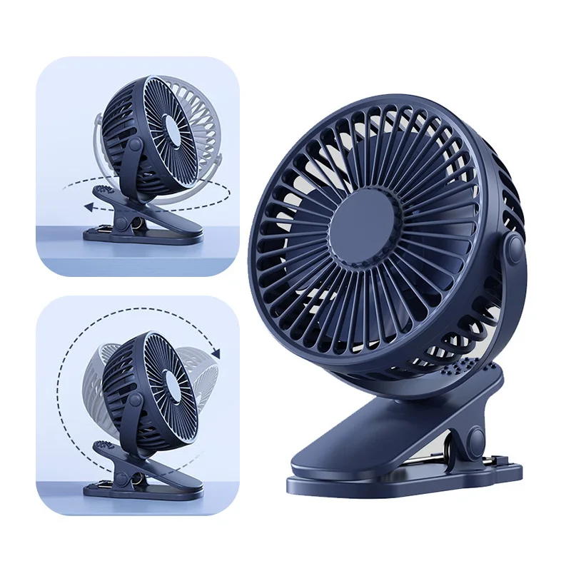 Ventilateur de table aste USB portable, mini ventilateur électrique à clip réglable pour dortoir étudiant