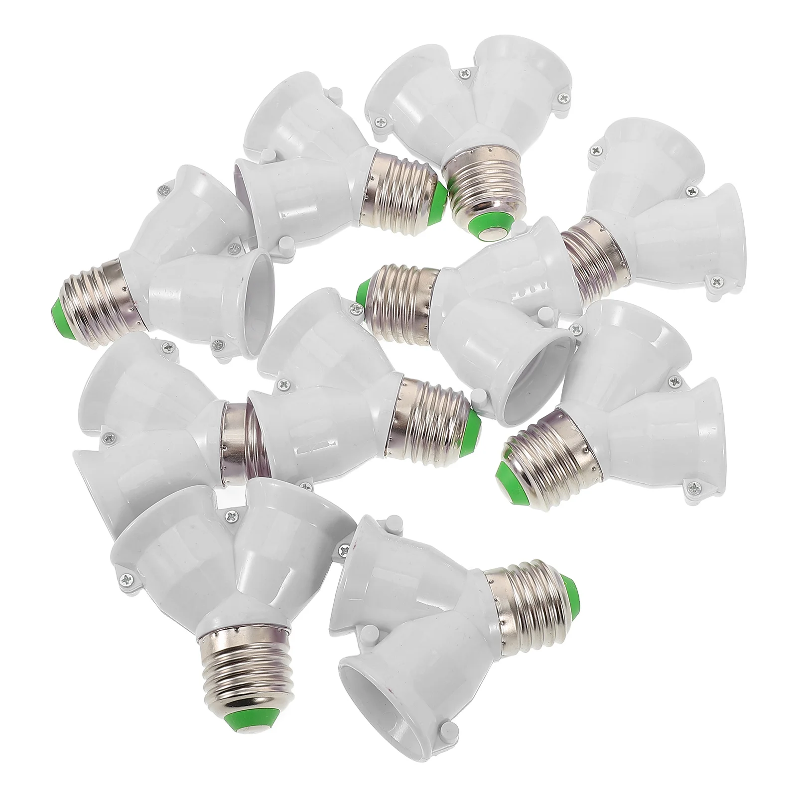 

10 Pcs Lamp Head Adapter Light Bulbs E27 Base Socket Splitter Branch Plastic Converter Reusable for High Ceilings