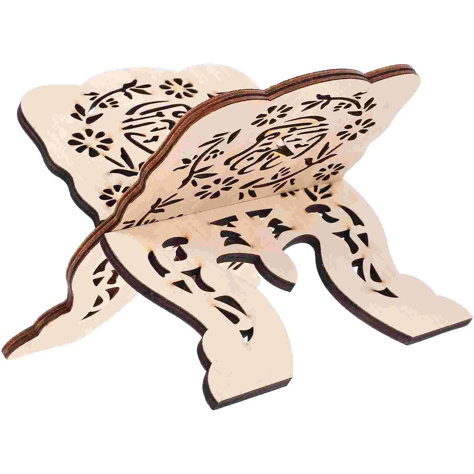 Desktop Bookshelf Eid Mubarak Prayer Stand Home Chanting Rack Grace Wood Elegant Reading Holder School
