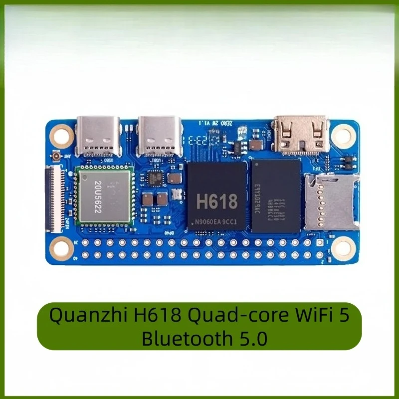 1Pcs Zero 2W development board with Allwinner H618 quad-core, supports WIFI5 and Bluetooth 5, runs on Android/Linux