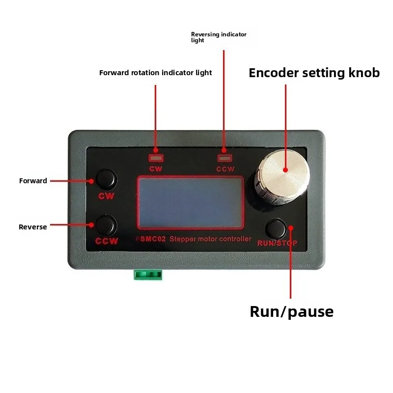 SMC02 All-in-One Stepper Motor Controller Driver for 42/57 Motors, Speed Angle Pulse Control with LCD Display