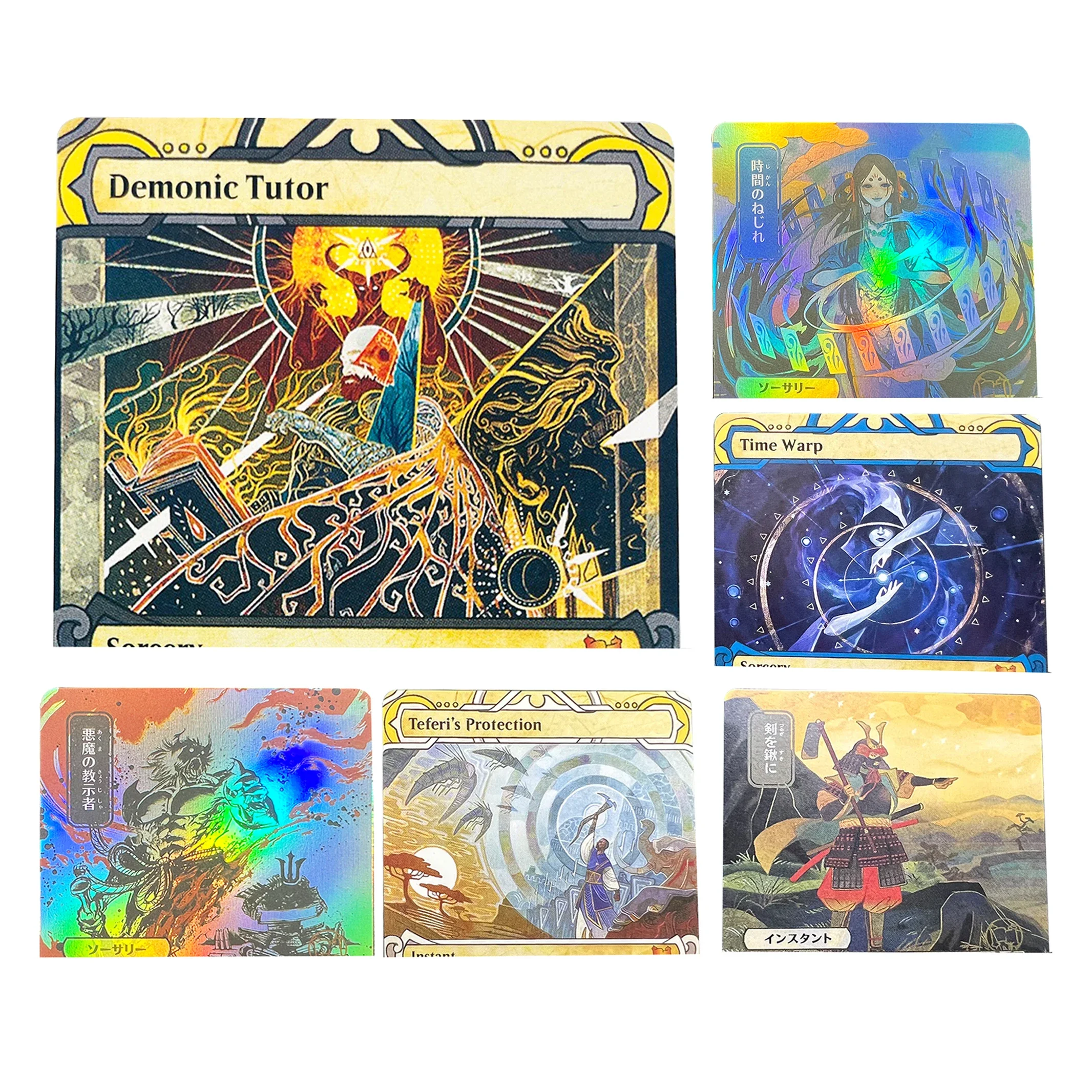Brainsto Demo Tutor Time Warp Teferi's Protect EN/JP Arte Alternativo HOLO/FOIL TCG Tarjeta Coleccionable de Calidad en Inglés Juego de Cartas Coleccionables