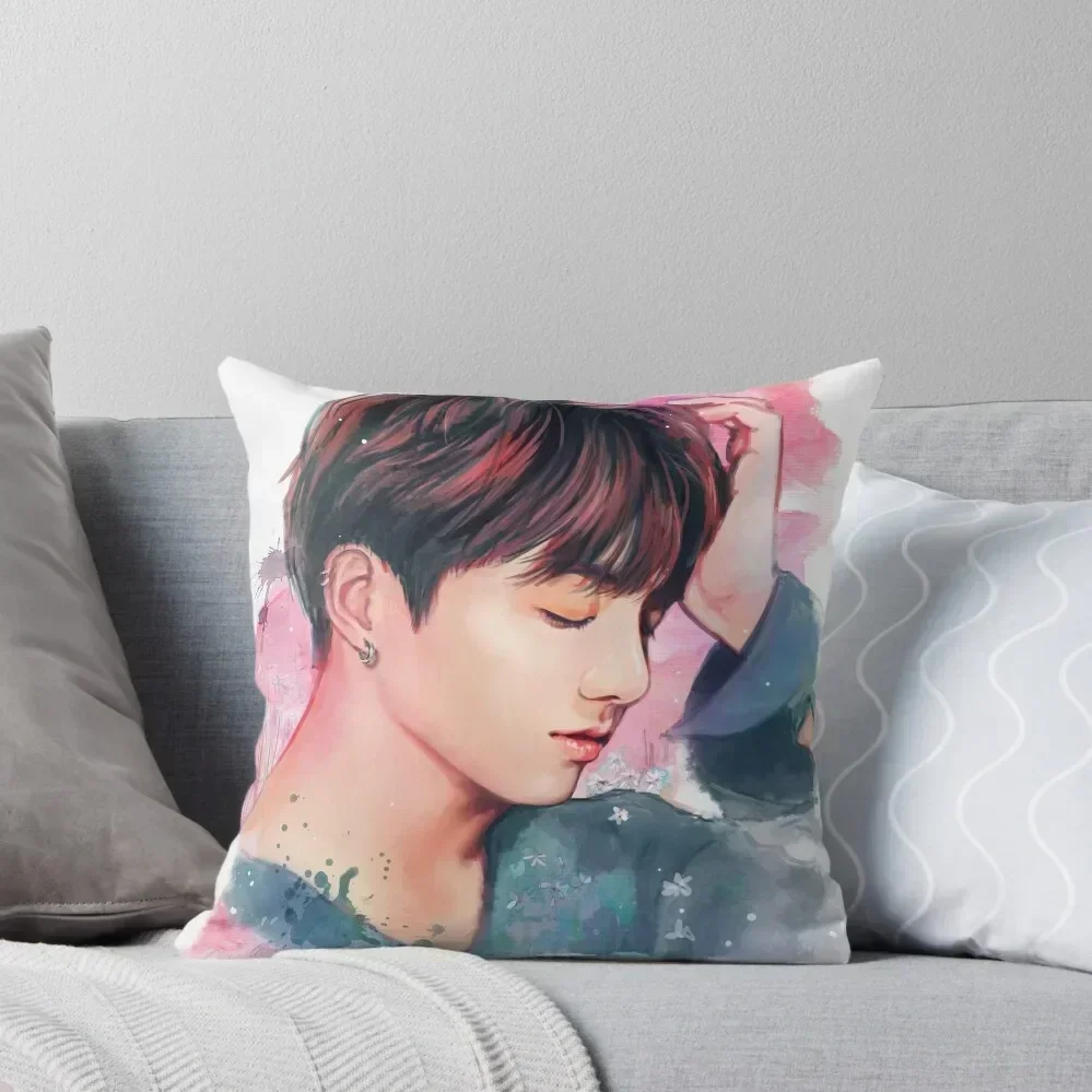 

JK Watercolor Mixed Media Throw Pillow pillow cover christmas Christmas Pillow Covers Sitting Cushion