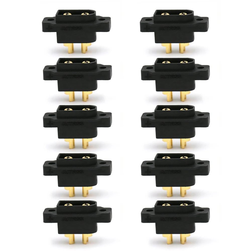 

10PCS AMASS XT60EW-M Mountable XT60 Male Plug Connector Black For Racing Models RC Drone Fixed Board DIY Spare Part Wholesale