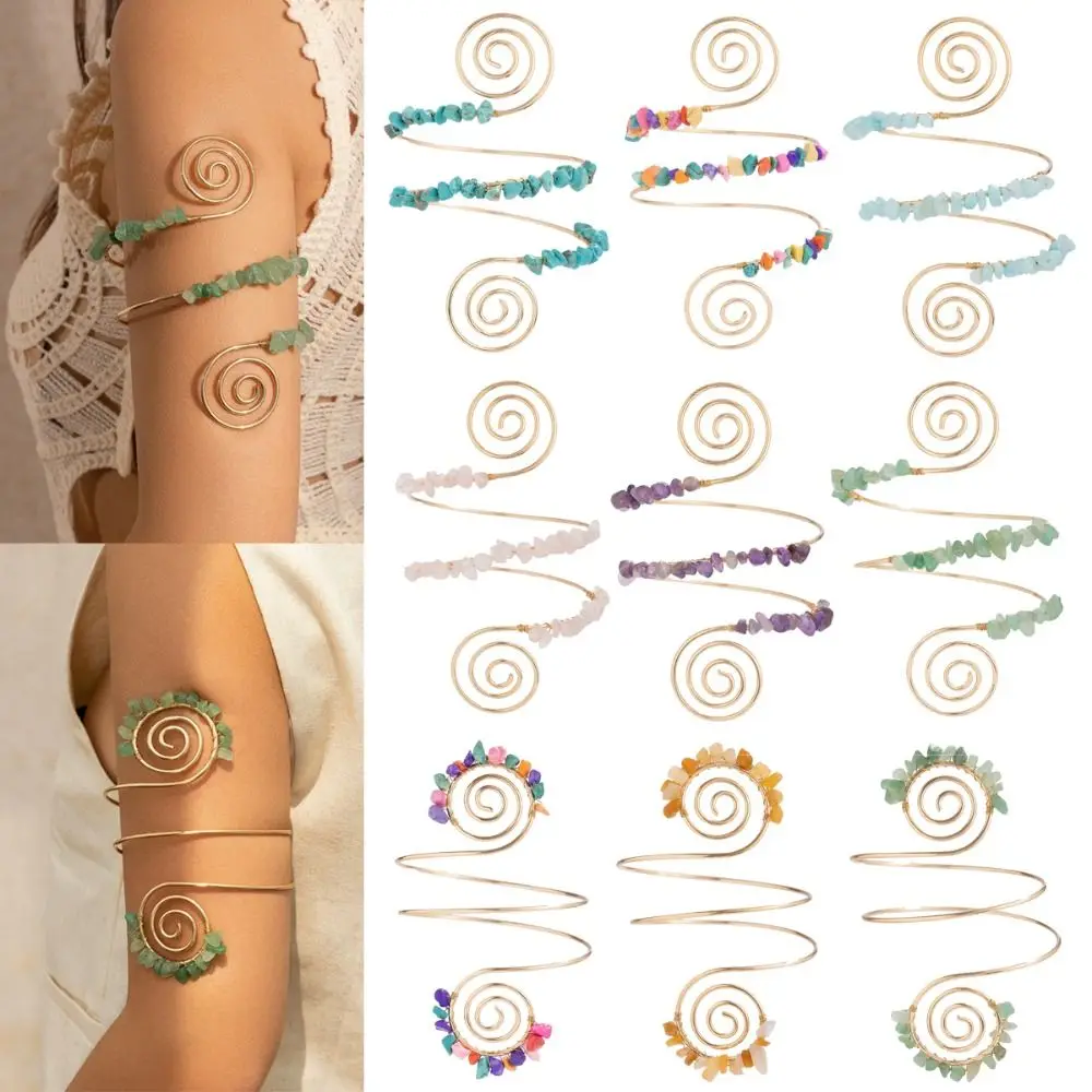 Legering Boheemse armmanchet Onregelmatige stenen Multi-stijl verstelbare armband Handgemaakte ambachtelijke verstelbare lichaamsarmband Festivalkleding